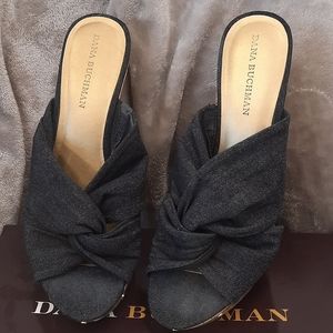 DANA BUCHMAN WEDGE DENIM SANDAL SIZE 9